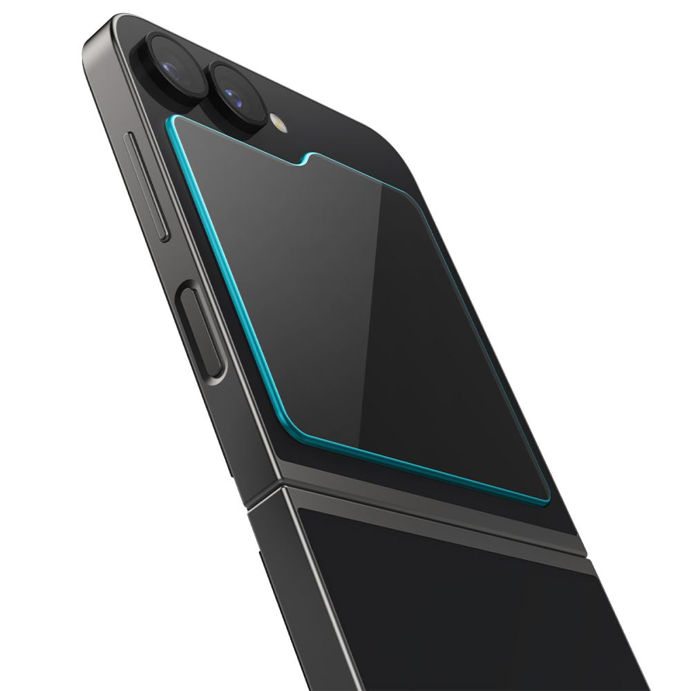 Zaštitna folija za vanjski ekran Spigen GlastR EZ FIT za Samsung Galaxy Z Flip6 F741, Kaljeno staklo, Full Glue, Set 2 komada AGL07972