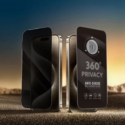 Zaštitna folija za ekran Privacy OEM 360 za Apple iPhone 17 / 16 Pro, Kaljeno staklo, Full Glue