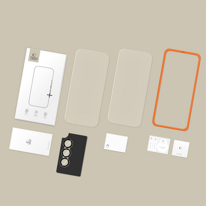Zaštitna folija za ekran i stražnju kameru Tech-Protect Quick Set+ za Samsung Galaxy A57 5G, Kaljeno staklo, Full Glue, Set od 3 komada