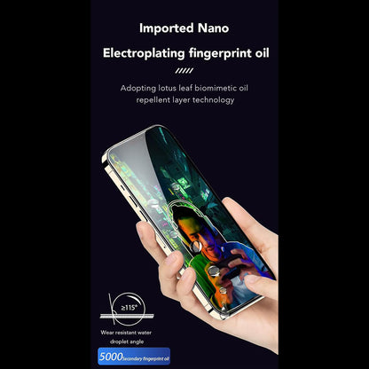 Zaštitna folija za ekran Anank 1X Reinforced Anti-Fingerprint za Apple iPhone 16 Pro, kaljeno staklo, Full Glue, 2.5D, crna