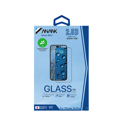 Zaštitna folija za ekran Anank 3X Reinforced za Apple iPhone 15 Pro Max, Kaljeno staklo, Full Glue, 2.5D, Crna