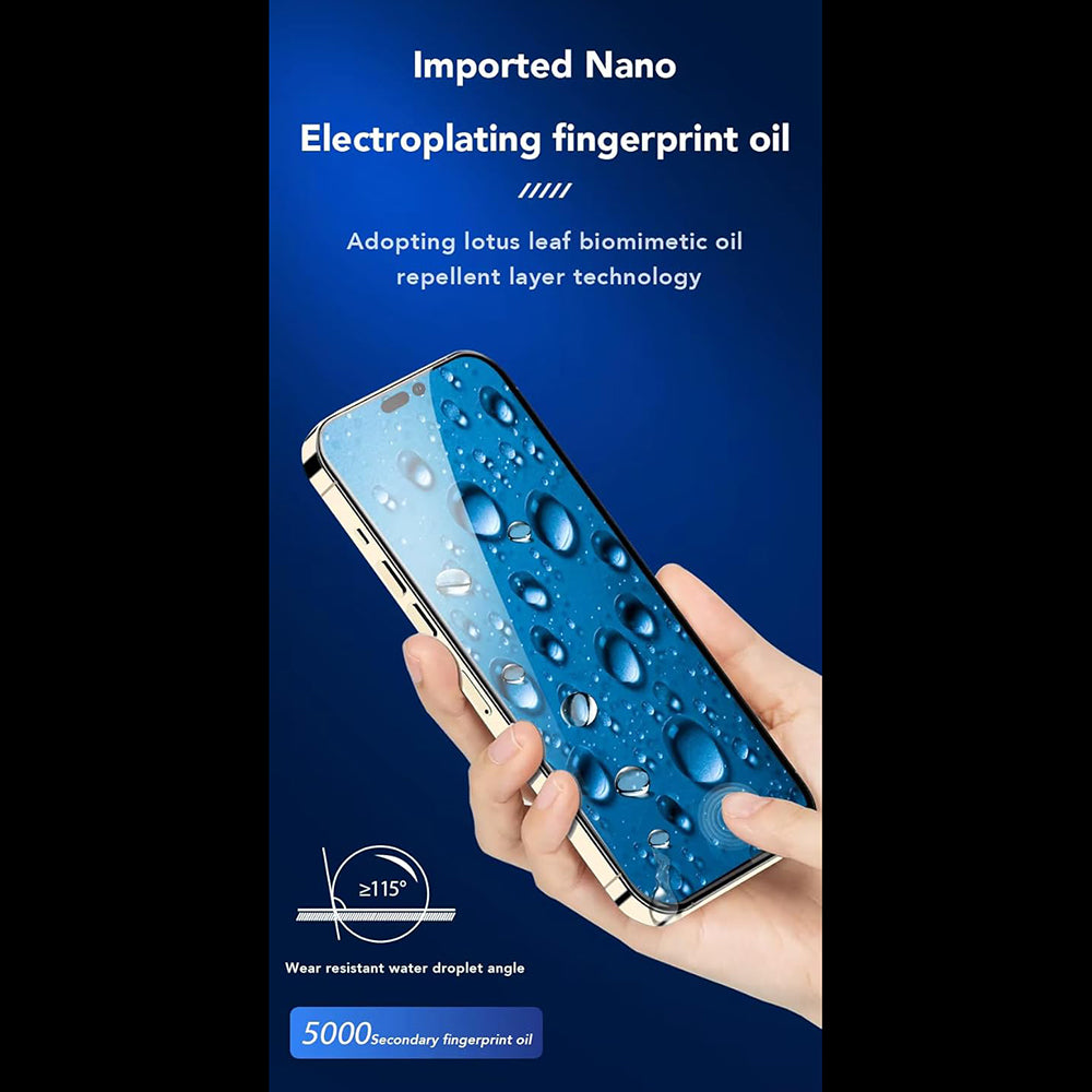 Zaštitna folija za ekran Anank 3X Reinforced za Apple iPhone 16 Pro Max, Kaljeno staklo, Full Glue, 2.5D, Crna