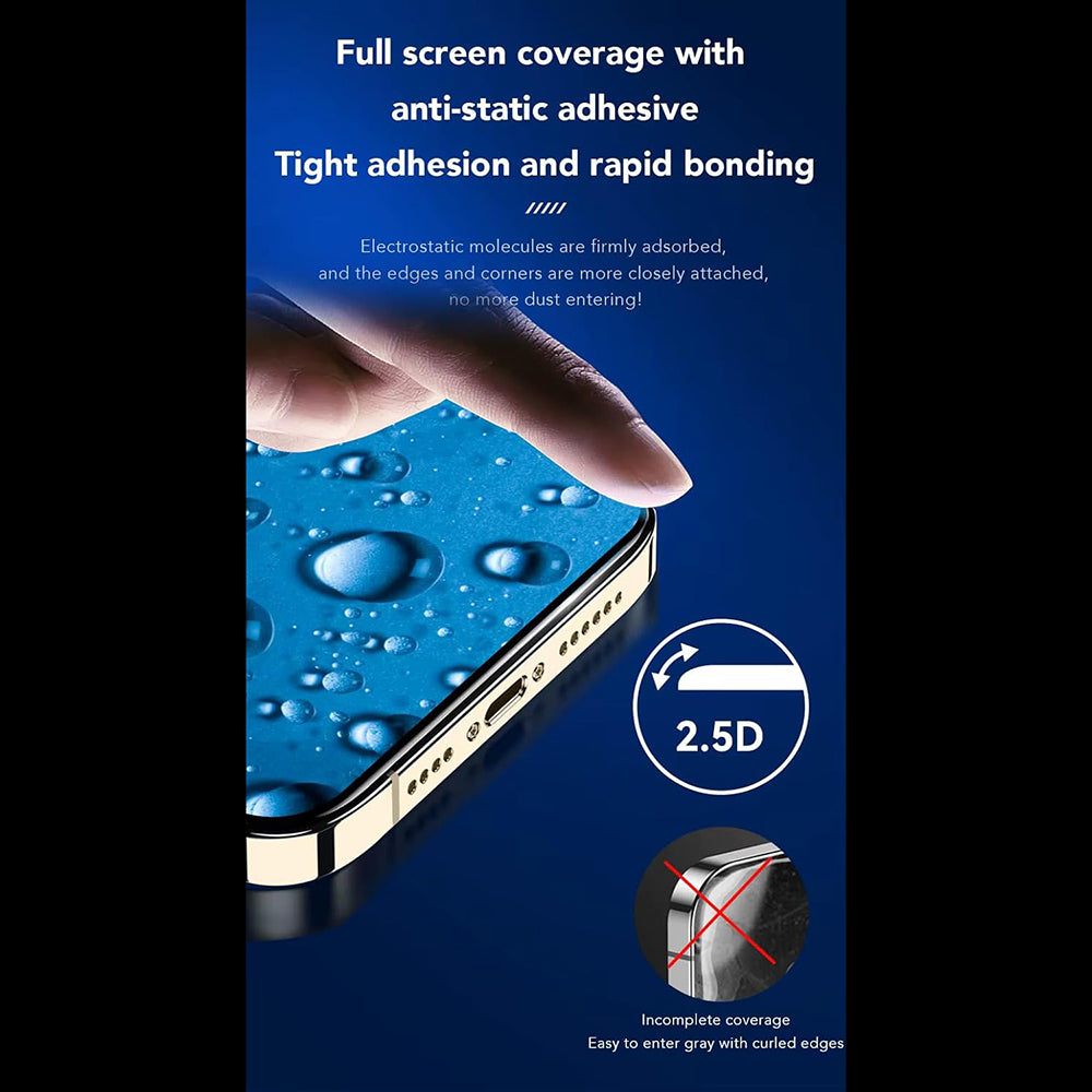 Zaštitna folija za ekran Anank 3X Reinforced za Apple iPhone 16 Pro Max, Kaljeno staklo, Full Glue, 2.5D, Crna