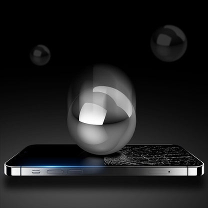 Zaštitna folija za ekran Anank 5X pojačana protiv pucanja za Apple iPhone 17 Pro, Kaljeno staklo, Pun ljepilo, 3D, Crna