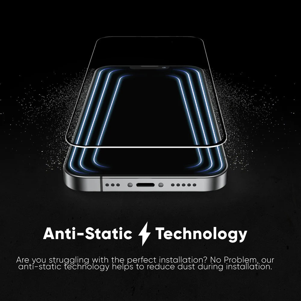 Zaštitna folija za ekran Anank 5X pojačana nevidljiva za Apple iPhone 17, Kaljeno staklo, Full Glue, 3D, Crna
