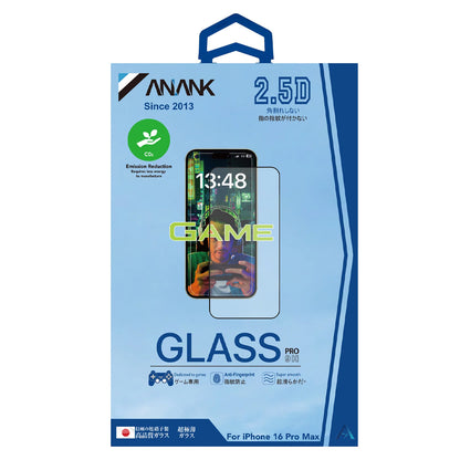Zaštitna folija za ekran Anank protiv otisaka prstiju za Apple iPhone 14 Pro Max, kaljeno staklo, puna ljepila, 2.5D, crna