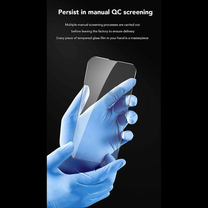 Zaštitna folija za ekran Anank protiv otisaka prstiju za Apple iPhone 15 Pro Max, kaljeno staklo, puna ljepila, 2.5D, crna