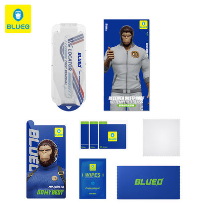 Zaštitna folija za ekran Blueo Anti-Dust HD Applicator Pro za Apple iPhone 17e / 16e / 14 / 13 Pro, Kaljeno staklo, Full Glue, Crna