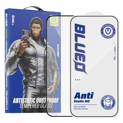 Zaštitna folija za ekran Blueo Anti-Static HD za Apple iPhone 16 / 15, Kaljeno staklo, Full Glue, Crna