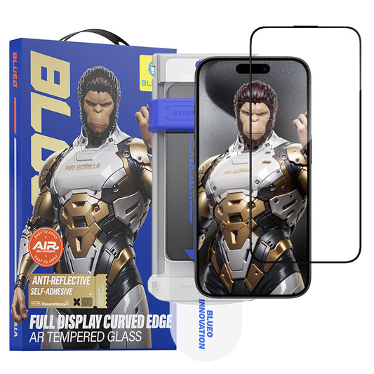 Zaštitna folija za ekran Blueo AR Applicator Pro za Apple iPhone 16 Pro, Kaljeno staklo, Full Glue, 3D, Crna
