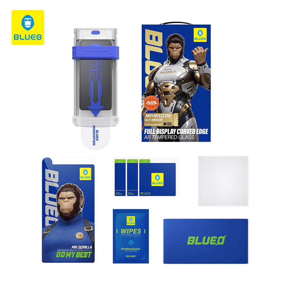 Zaštitna folija za ekran Blueo AR Applicator Pro za Apple iPhone 16 Pro, Kaljeno staklo, Full Glue, 3D, Crna