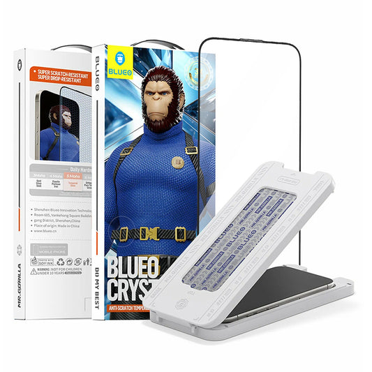 Zaštitna folija za ekran Blueo Crystal Anti-Scratch Applicator za Apple iPhone 15 Pro Max, Kaljeno staklo, Full Glue, Crna