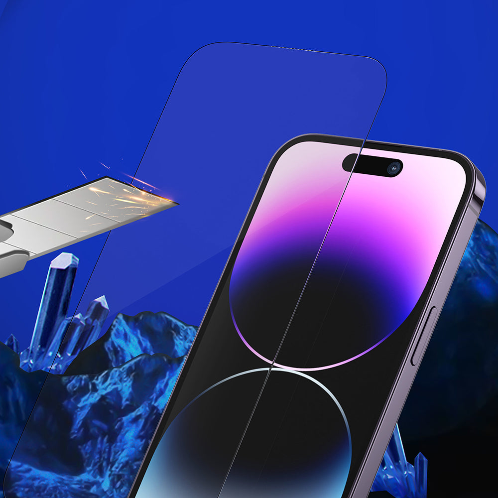 Zaštitna folija za ekran Blueo Sapphire Applicator Pro za Apple iPhone 15 Pro Max, kaljeno staklo, puna ljepila, crna