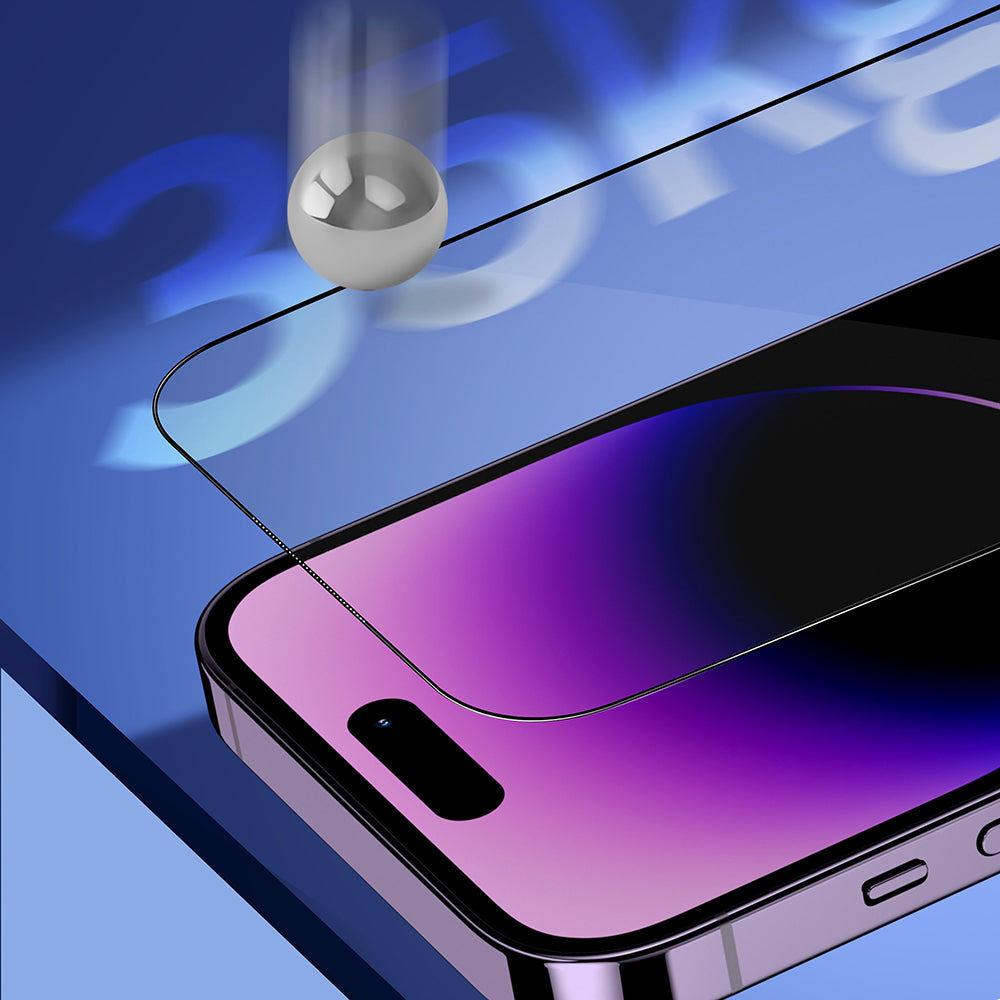 Zaštitna folija za ekran Blueo Sapphire Applicator Pro za Apple iPhone 15 Pro, Kaljeno staklo, Full Glue, Crna