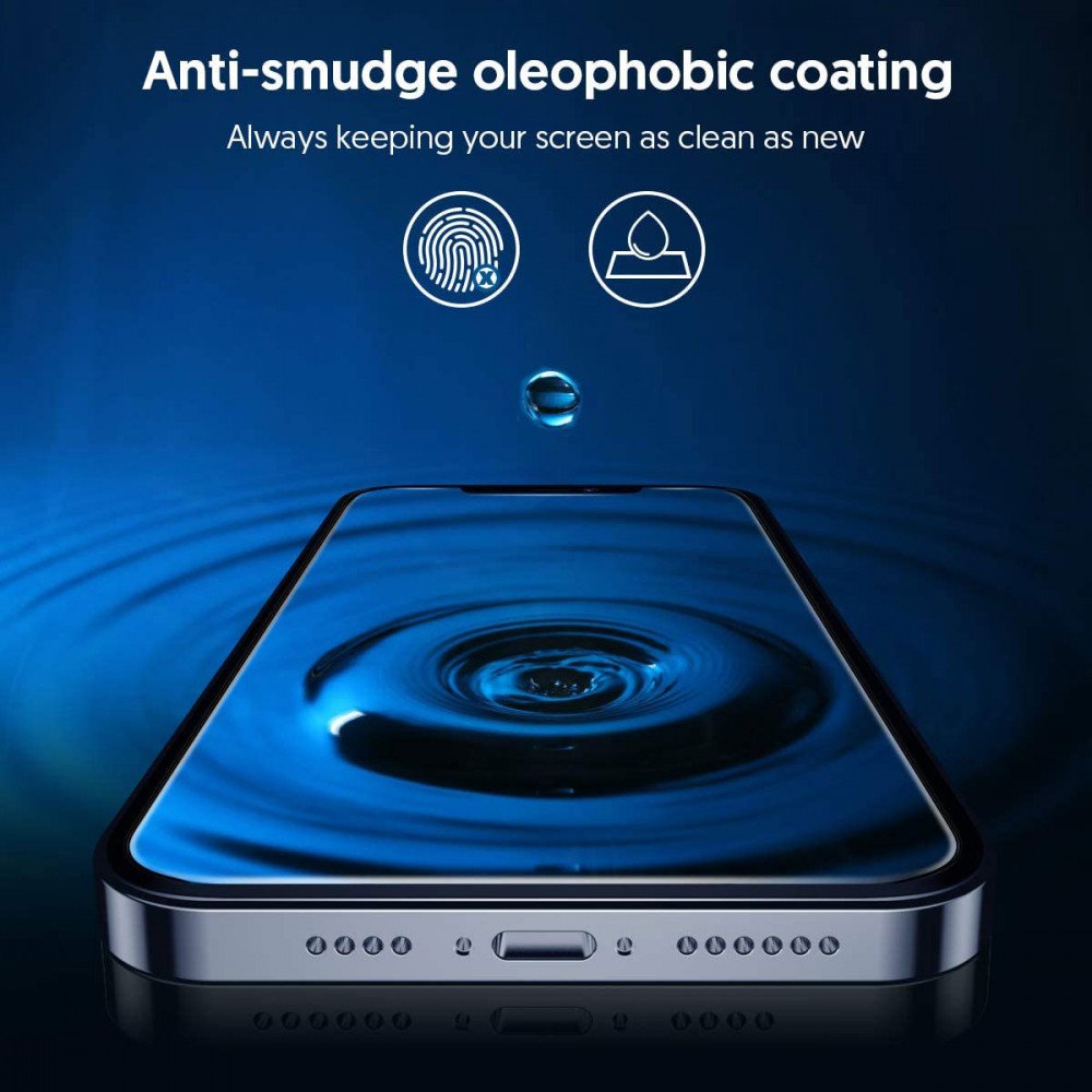 Zaštitna folija za ekran Blueo Silk HD za Apple iPhone 16 / 15, Kaljeno staklo, Full Glue, Set od 5 komada, 2.5D, Crna