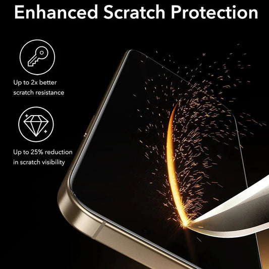 Zaštitna folija za ekran ESR Corning UltraFit za Apple iPhone 17 Pro Max, Kaljeno staklo, Full Glue, Set od 3 komada