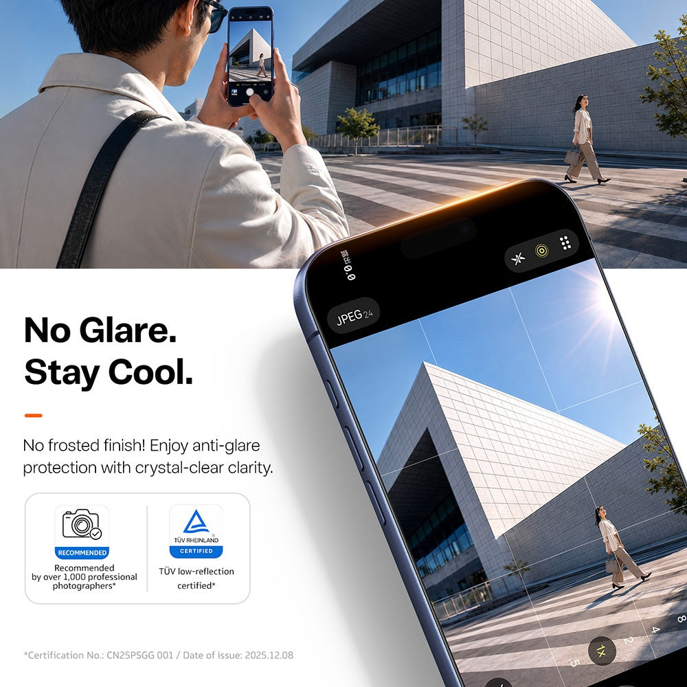 Zaštitna folija za ekran Torras Sunview AR za Apple iPhone 18 Pro / 17 Pro, Kaljeno staklo, Puno ljepilo