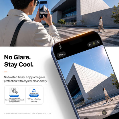 Zaštitna folija za ekran Torras Sunview AR za Apple iPhone 18 Pro / 17 Pro, Kaljeno staklo, Puno ljepilo