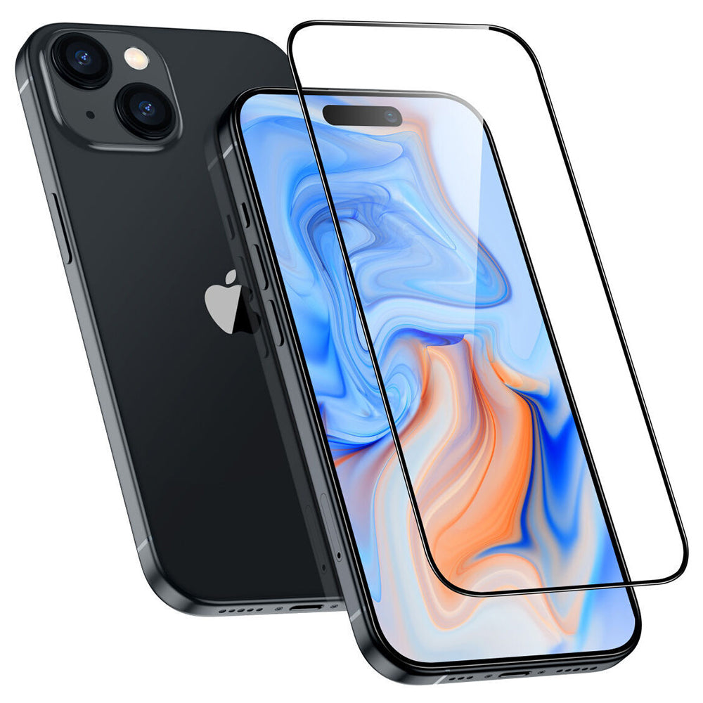 Zaštitna folija za ekran ESR Armorite za Apple iPhone 15 Plus, Kaljeno staklo, Full Glue, Crna