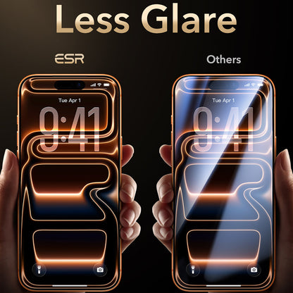 Zaštitna folija za ekran ESR Armorite Pro UltraFit za Apple iPhone 18 Pro / 17 Pro, Kaljeno staklo, Puna ljepila, Crna