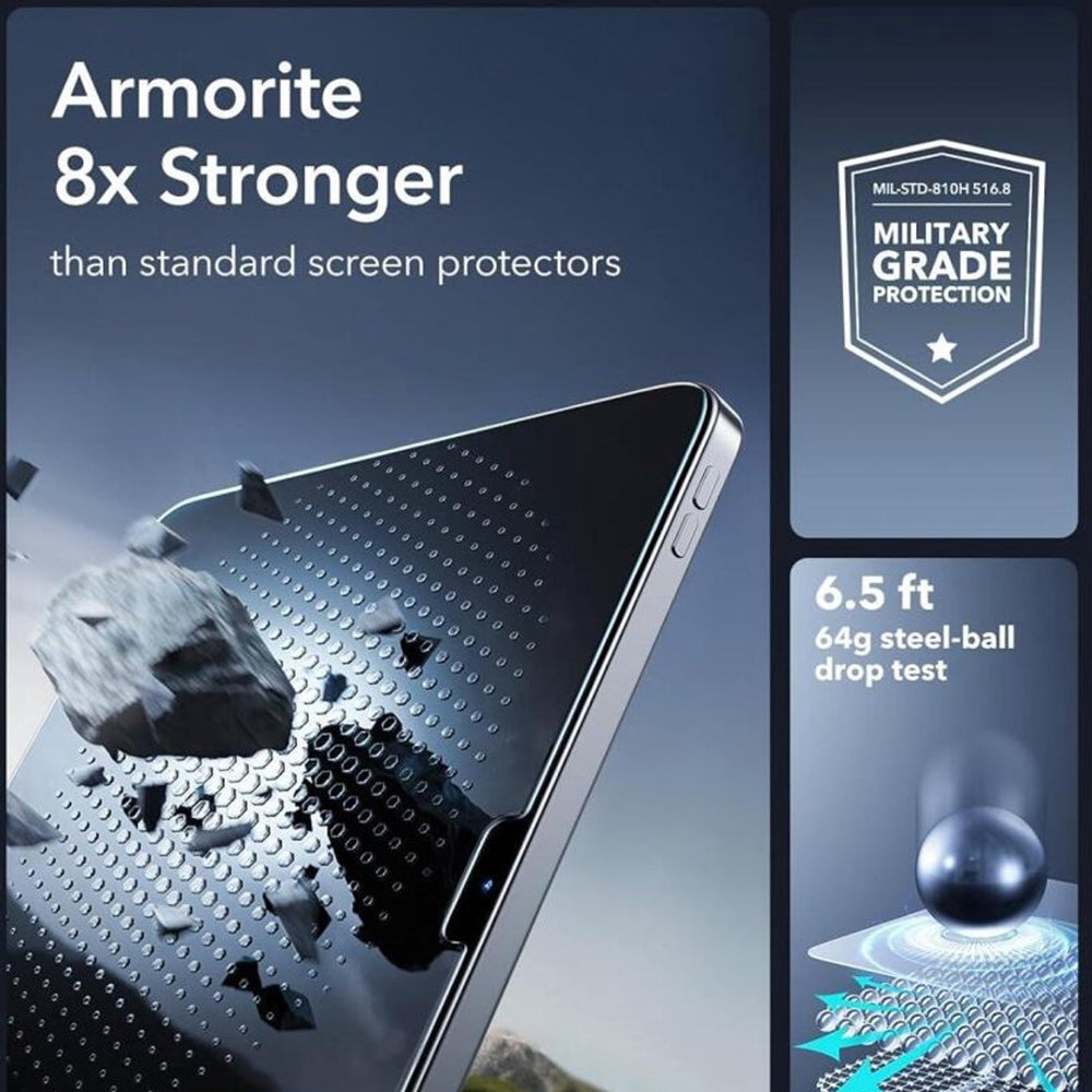 Zaštitna folija za ekran ESR Armorite UltraFit za Apple iPad Air 11 (2026) / Air 11 (2025), Kaljeno staklo, Puno ljepilo, Set od 2 komada