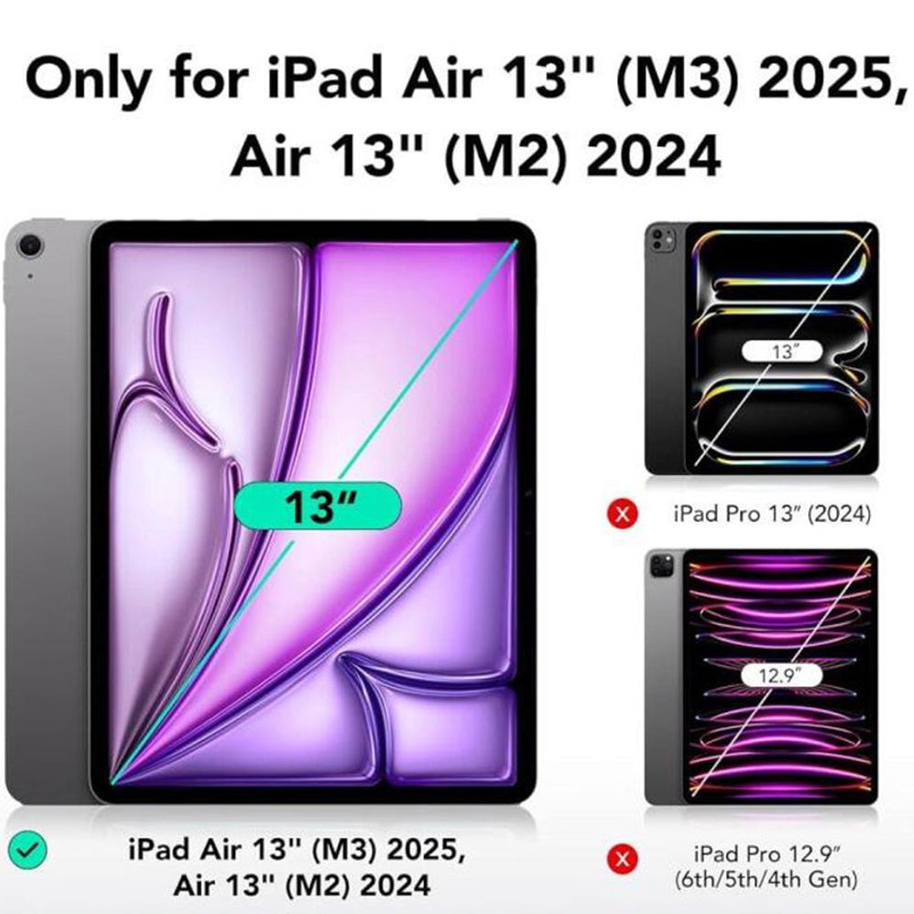 Zaštitna folija za ekran ESR Armorite UltraFit za Apple iPad Air 13 (2025) / Air 13 (2024), Kaljeno staklo, Full Glue, Set od 2 komada