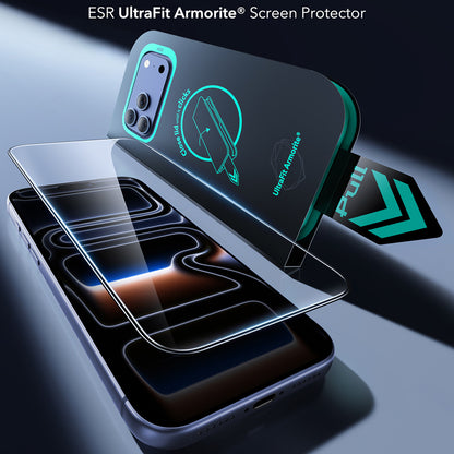 Zaštitna folija za ekran ESR Armorite UltraFit za Apple iPhone 18 Pro / 17 Pro, Kaljeno staklo, Full Glue, Set od 2 komada, Crna
