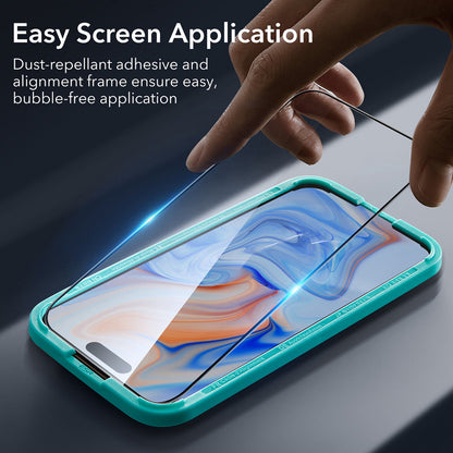 Zaštitna folija ESR za ekran Apple iPhone 15, Kaljeno staklo, Full Glue, Crna