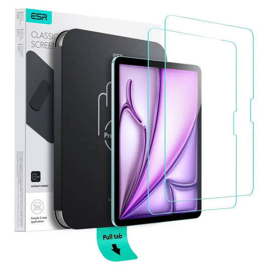 Zaštitna folija za ekran ESR UltraFit za Apple iPad Air 13 (2026) / Pro 13 (2025), Kaljeno staklo, Puna ljepila, Set od 2 komada