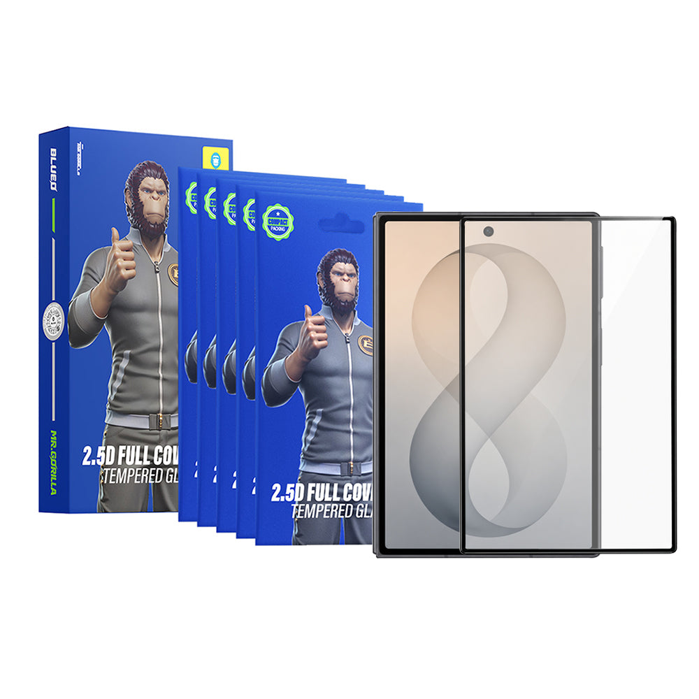 Zaštitna folija za vanjski ekran Blueo HD za Samsung Galaxy Z Fold8 F976, Kaljeno staklo, Full Glue, 2.5D, Set od 5 komada, Crna