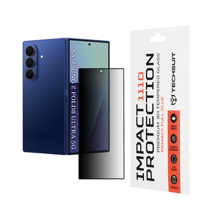 Zaštitna folija za vanjski ekran Privacy Techsuit za Samsung Galaxy Z Fold8 Ultra F971, Kaljeno staklo, Full Glue, 111D