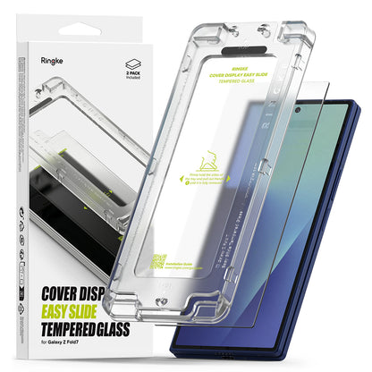 Zaštitna folija za vanjski ekran Ringke Easy Slide za Samsung Galaxy Z Fold7 F966, Kaljeno staklo, Full Glue, Set od 2 komada