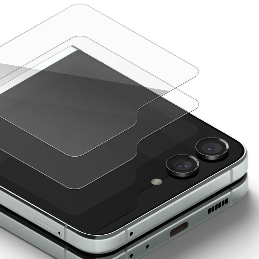 Zaštitna folija za vanjski ekran Ringke za Samsung Galaxy Z Flip5 F731, Kaljeno staklo, Full Glue, Set od 2 komada