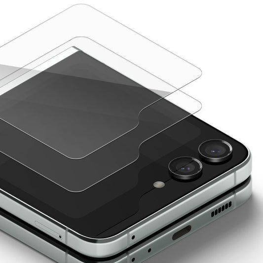 Zaštitna folija za vanjski ekran Ringke za Samsung Galaxy Z Flip5 F731, Kaljeno staklo, Full Glue, Set od 2 komada