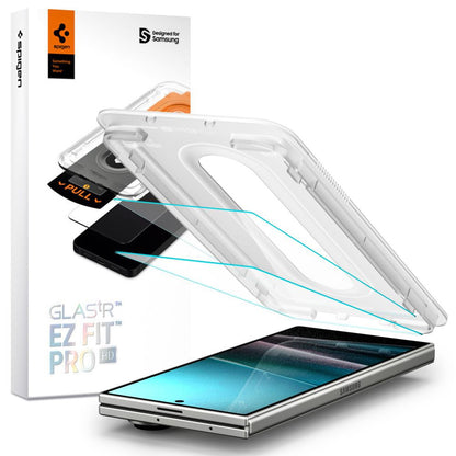 Zaštitna folija za vanjski ekran Spigen GlastR EZ FIT Pro HD za Samsung Galaxy Z Fold7 F966, Kaljeno staklo, Full Glue, Set 2 komada AGL09579