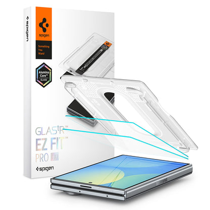 Zaštitna folija za vanjski ekran Spigen GlastR EZ FIT Pro HD za Samsung Galaxy Z Fold8 F971, Kaljeno staklo, Full Glue, Set od 2 komada AGL11943