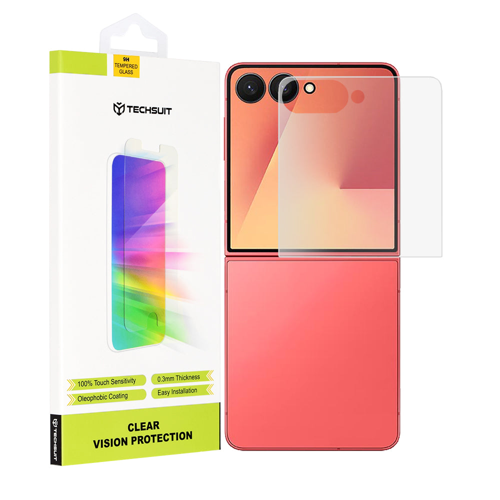 Zaštitna folija za vanjski ekran Techsuit Clear Vision za Samsung Galaxy Z Flip7 F766, Kaljeno staklo, Puno ljepilo