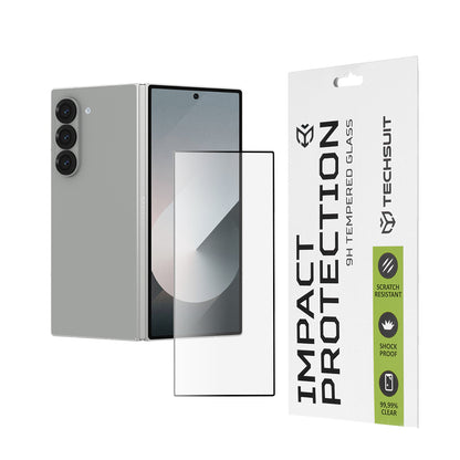 Zaštitna folija za vanjski ekran Techsuit za Samsung Galaxy Z Fold6 F956, Kaljeno staklo, Full Glue, 111D, Crna