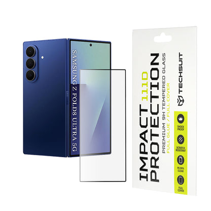 Zaštitna folija za vanjski ekran Techsuit za Samsung Galaxy Z Fold8 Ultra F971, Kaljeno staklo, Full Glue, 111D, Crna
