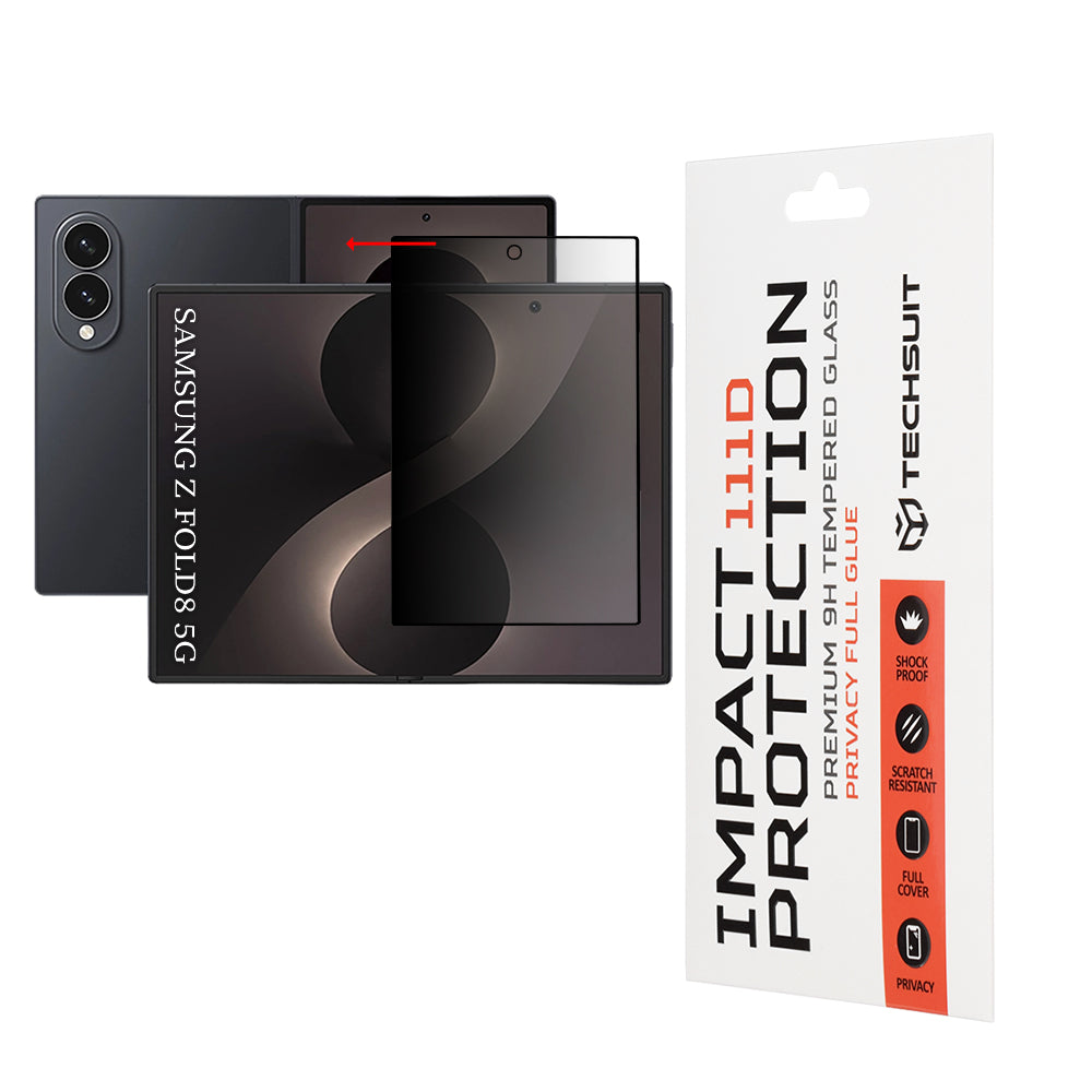 Zaštitna folija za unutarnji ekran Privacy Techsuit za Samsung Galaxy Z Fold8 F976, Kaljeno staklo, Full Glue, 111D