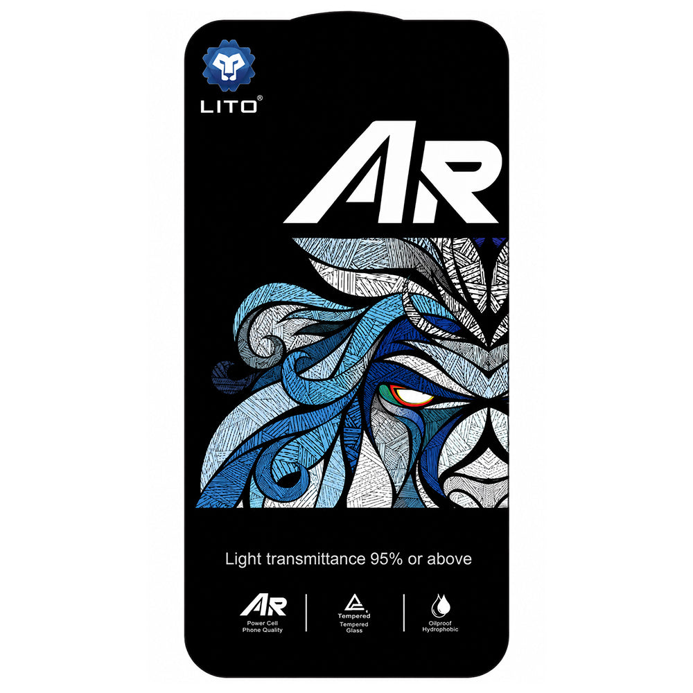 Zaštitna folija za ekran Lito AR SE za Apple iPhone 18 Pro / 17 Pro, Kaljeno staklo, Puna ljepila, Crna