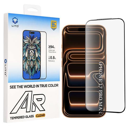 Zaštitna folija za ekran Lito AR SE za Apple iPhone 18 Pro Max / 17 Pro Max, Kaljeno staklo, Full Glue, Crna