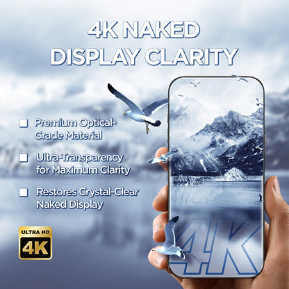 Zaštitna folija za ekran Lito D+ Max 4K za Apple iPhone 17 / 16 Pro, Kaljeno staklo, Full Glue, Crna