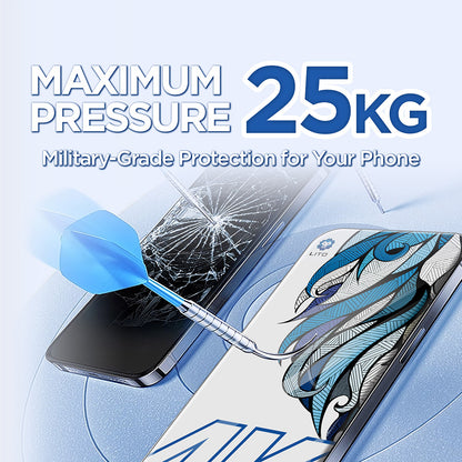 Zaštitna folija za ekran Lito D+ Max 4K za Apple iPhone 17 / 16 Pro, Kaljeno staklo, Full Glue, Crna