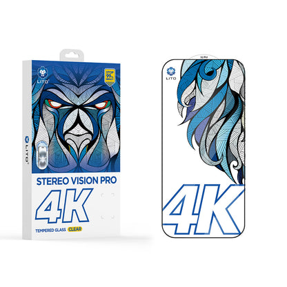 Zaštitna folija za ekran Lito D+ Max 4K za Apple iPhone 17 / 16 Pro, Kaljeno staklo, Full Glue, Crna