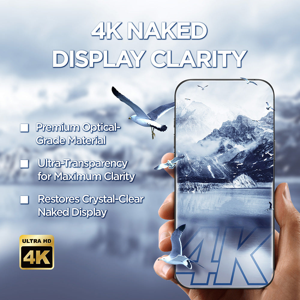 Zaštitna folija za ekran Lito D+ Max 4K za Apple iPhone 17 Pro, Kaljeno staklo, Full Glue, Crna