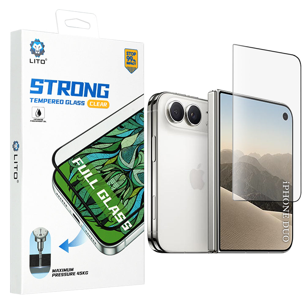 Zaštitna folija za vanjski ekran Lito D+ Max Strong za Apple iPhone Duo, Kaljeno staklo, Puna ljepila, Crna