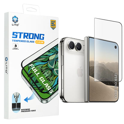 Zaštitna folija za vanjski ekran Lito D+ Max Strong za Apple iPhone Duo, Kaljeno staklo, Puna ljepila, Crna