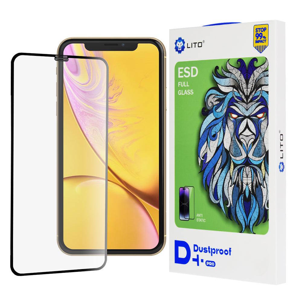 Zaštitna folija za ekran Lito D+ Pro Dustproof za Apple iPhone 11 / XR, Kaljeno staklo, Full Glue, Crna