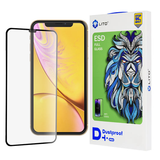 Zaštitna folija za ekran Lito D+ Pro Dustproof za Apple iPhone 11 / XR, Kaljeno staklo, Full Glue, Crna